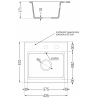 Mexen Milo granitový jednokomorový drez 435 x 410 mm, Biela, Sifón Zlatá - 6505441000-20-G