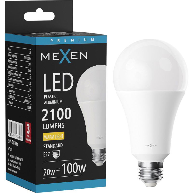 Mexen Nova LED žiarovka E27, A70, 20W, Teplá - 3000K, 2100 lm - L100-E27-2030-01