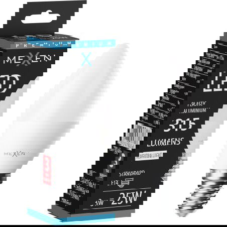 Mexen Nova LED žiarovka E14, C37, 3W, Neutrálna - 4000K, 315 lm - L102-E14-0340-01