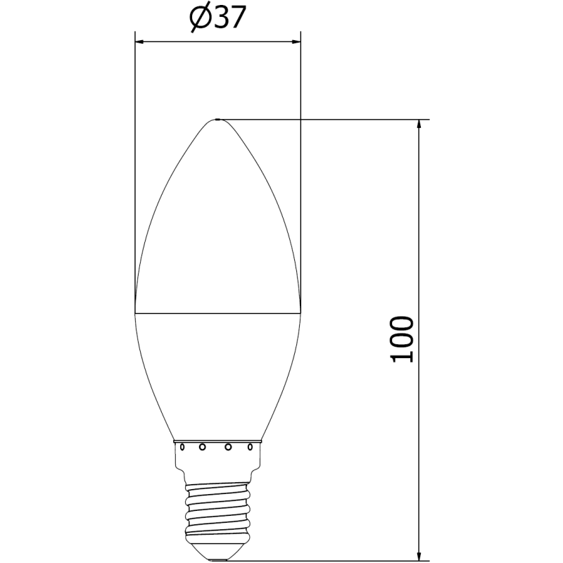Mexen Nova LED žiarovka E14, C37, 7W, Teplá - 3000K, 735 lm - L102-E14-0730-01