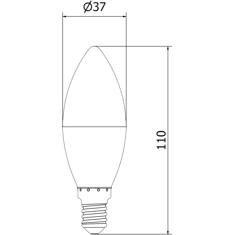 Mexen Nova LED žiarovka E14, C37, 8W, Studená - 6500K, 840 lm - L102-E14-0865-01