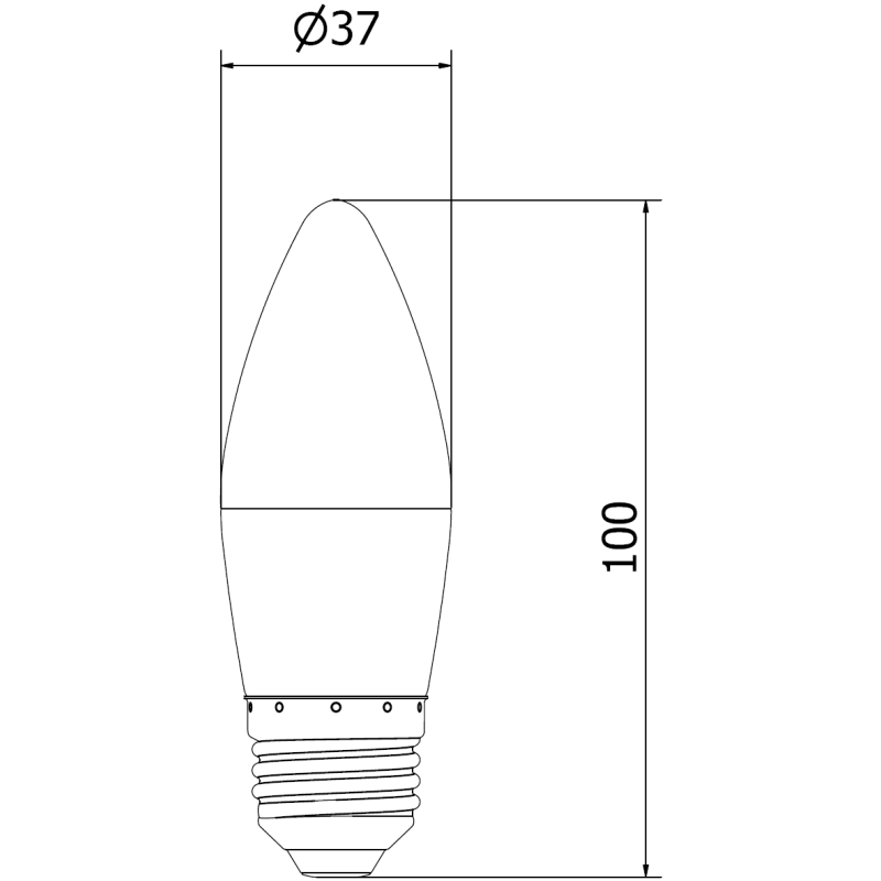 Mexen Nova LED žiarovka E27, C37, 5W, Teplá - 3000K, 525 lm - L102-E27-0530-01
