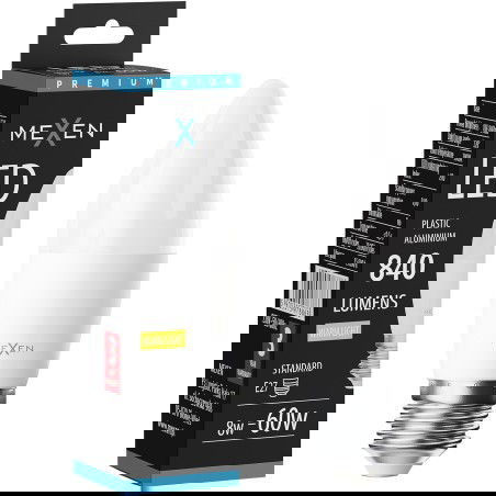 Mexen Nova LED žiarovka E27, C37, 8W, Teplá - 3000K, 840 lm - L102-E27-0830-01