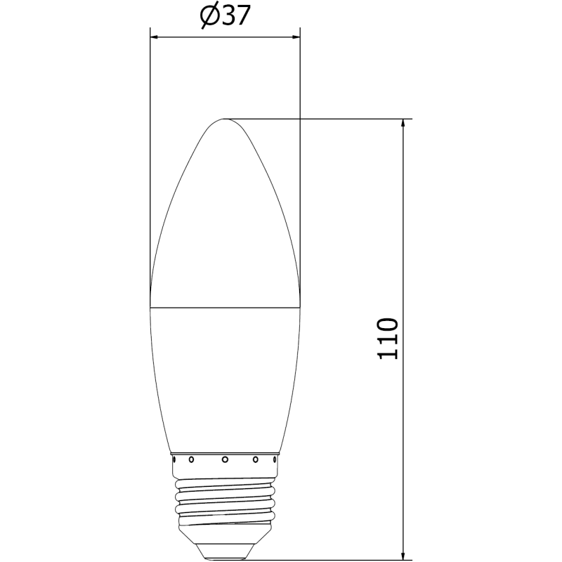 Mexen Nova LED žiarovka E27, C37, 10W, Studená - 6500K, 1055 lm - L102-E27-1065-01