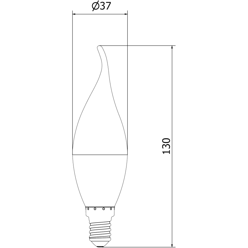 Mexen Nova LED žiarovka plameň E14, C37, 8W, Teplá - 3000K, 840 lm - L106-E14-0830-01
