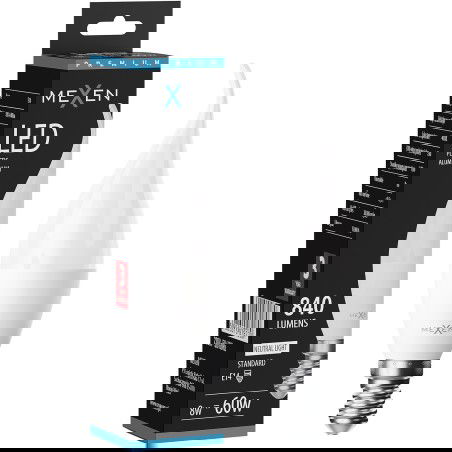 Mexen Nova LED žiarovka plameň E14, C37, 8W, Neutrálna - 4000K, 840 lm - L106-E14-0840-01