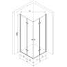 Mexen Lima Duo skladací sprchový kút 90 x 80 cm, transparentný, chróm - 856-090-080-02-00