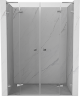 Mexen Lunar L Duo sprchové dvere otváracie 160 cm, transparentné, chróm - 834DL-160-000-01-00