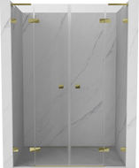 Mexen Lunar L Duo sprchové dvere 160 cm, transparentné, zlaté - 834DL-160-000-50-00