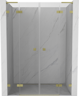 Mexen Lunar L Duo sprchové dvere otočné 160 cm, transparentné, zlaté brúsené - 834DL-160-000-55-00