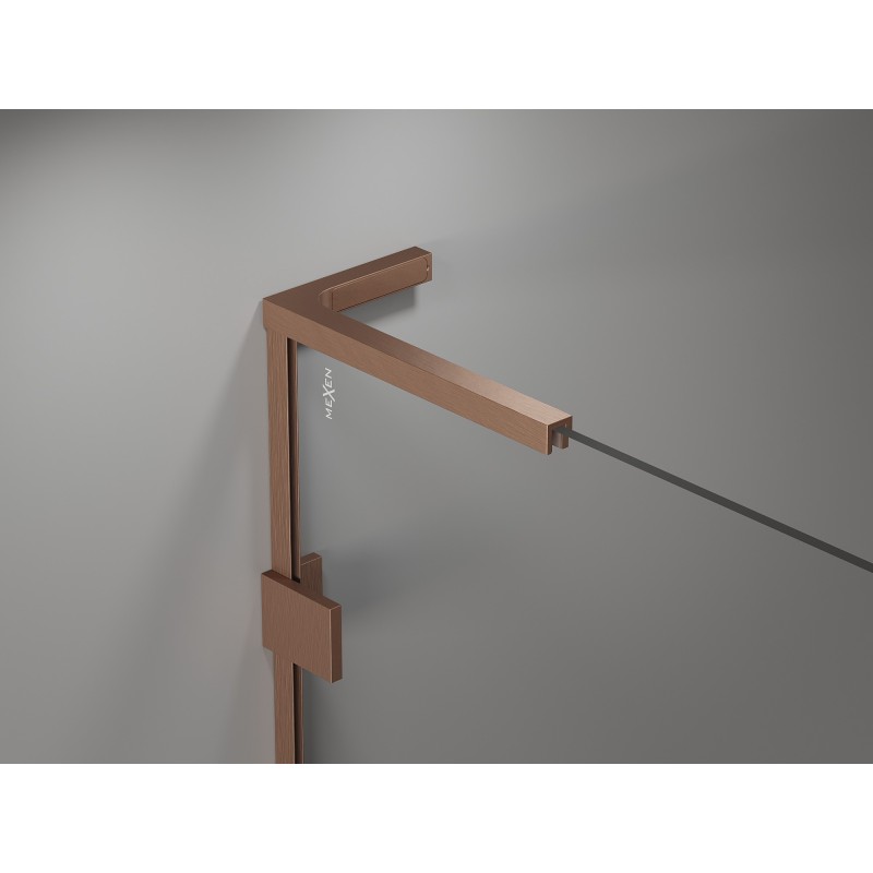 Mexen Lunar L Duo otočné sprchové dvere 180 cm, transparentné, brúsená meď - 834DL-180-000-65-00