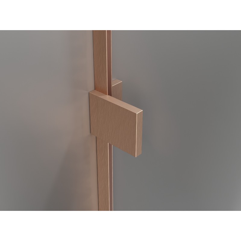 Mexen Lunar L Duo otváracie sprchové dvere 200 cm, transparentné, brúsená meď - 834DL-200-000-65-00