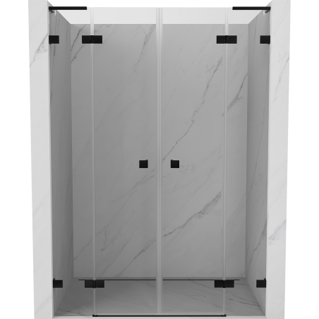 Mexen Lunar L Duo sprchové dvere vyklápacie 140 cm, priesvitné, čierne - 834DL-140-000-70-00