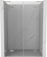 Mexen Lunar L Duo otočné sprchové dvere 150 cm, priehľadné, brúsený nikel - 834DL-150-000-97-00