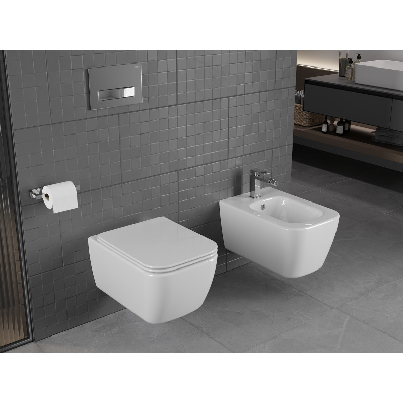 Mexen Stella wc misa Rimless s doskou pomaly zatvárajúcou slim, duroplast, biely lesk - 30680900