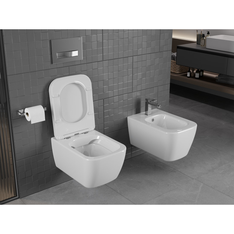 Mexen Stella wc misa Rimless s doskou pomaly zatvárajúcou slim, duroplast, biely lesk - 30680900