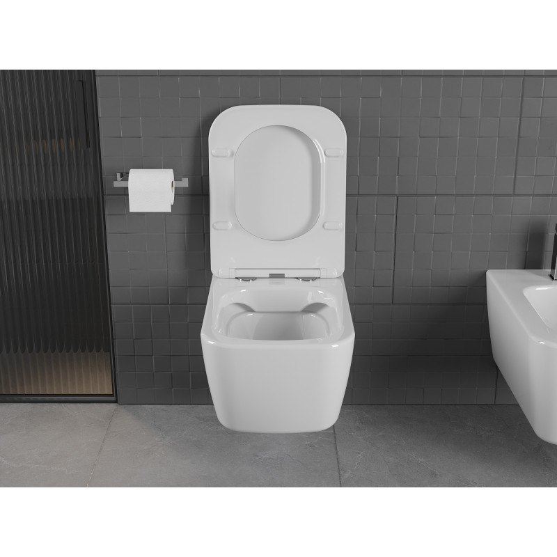 Mexen Stella wc misa Rimless s doskou pomaly zatvárajúcou slim, duroplast, biely lesk - 30680900