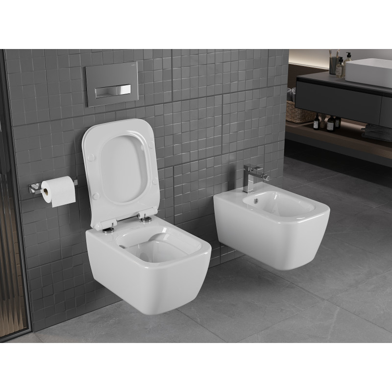 Mexen Stella WC misa Rimless s doskou pomaly padajúcou slim, duroplast, biely lesk - 30680800