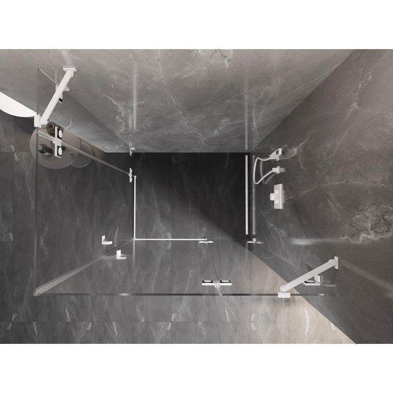 Mexen Lunar Duo sprchová kabína s pravými otváracími dverami 115 x 80 cm, číra, biela - 834-115P-080L-20-00