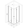 Mexen Lima Duo skladací sprchový kút 80 x 70 cm, transparentný, chróm + sprchová vanička Flat - 856-080-070-01-02-4010