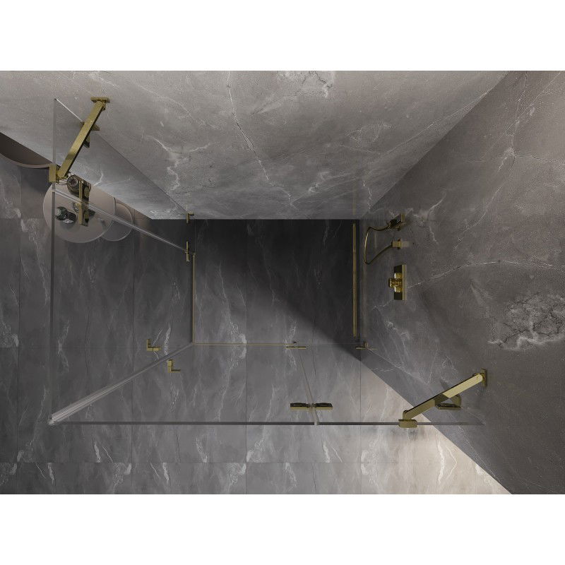 Mexen Lunar Duo sprchový kút s pravými výkyvnými dverami 115 x 80 cm, transparentný, zlatý - 834-115P-080L-50-00