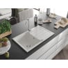 Mexen Bruno granitový jednokomorový drez s odkvapkávačom 795 x 495 mm, biela- 6513791010-20