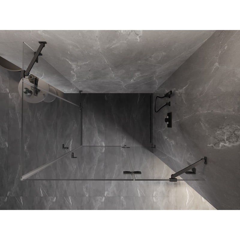 Mexen Lunar Duo sprchová kabína s pravými otvárajúcimi dvermi 105 x 75 cm, transparentná, brúsená gun gray - 834-105P-075L-66-00