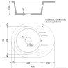 Mexen Kevin kuchynský drez žulový 1-komorový s odkvapkávacou plochou 586 x 458 mm, čierny/zlatý metalický, sifón zlatý - 651758?