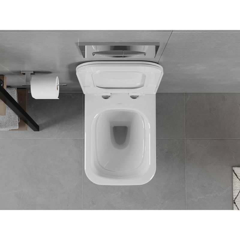 Mexen Elis miska wc Rimless s doskou s pomalým zatváraním slim, duroplast, biela lesklá - 30910700
