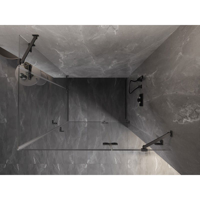 Mexen Lunar Duo sprchová kabína s pravým otváraním, 110 x 105 cm, transparentná, gun gray kartáčovaná - 834-110P-105L-66-00