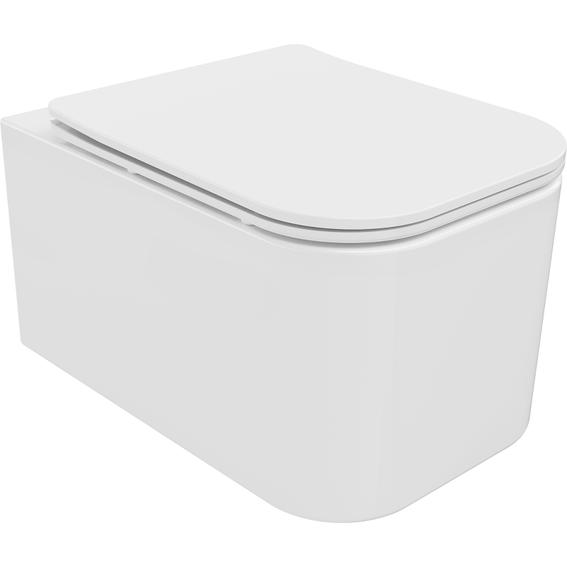 Mexen Elis WC misa Rimless so sedadlom so spomaleným zatváraním slim, duroplast, biely lesk - 30910600