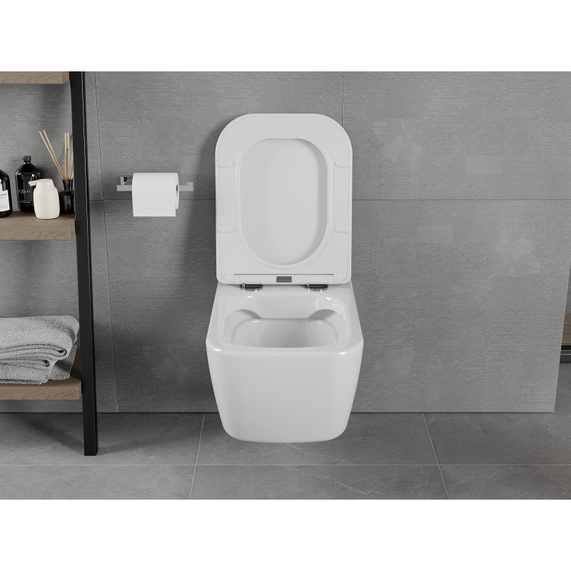 Mexen Elis WC misa Rimless s sedadlom pomaly padajúcim slim, duroplast, biel lesk - 30910600
