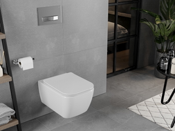 Mexen Elis WC misa Rimless s sedadlom pomaly padajúcim slim, duroplast, biel lesk - 30910600