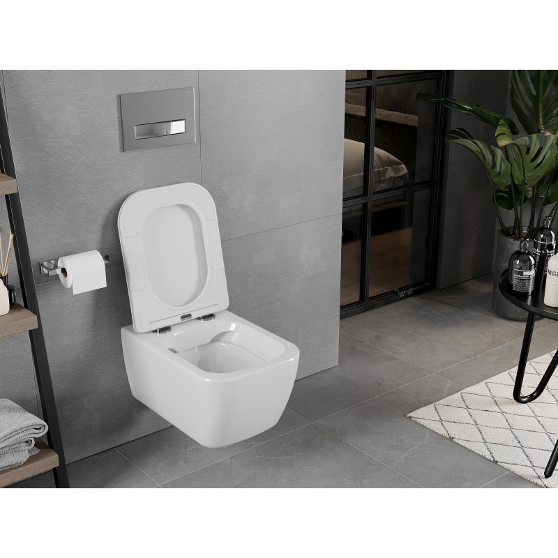 Mexen Elis WC misa Rimless s sedadlom pomaly padajúcim slim, duroplast, biel lesk - 30910600