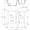 Mexen Carlos granitový 1,5-komorový drez 582 x 475 mm, Biela, Sifón Zlatá - 6518581500-20-G