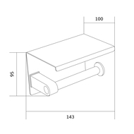 Mexen držiak na papier s poličkou, chróm - 701197-00