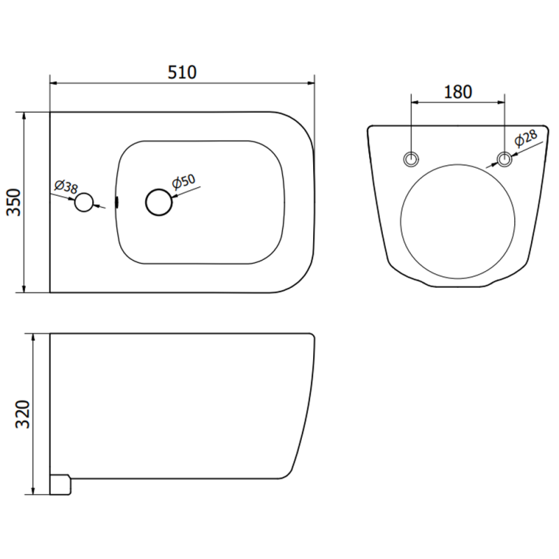 Mexen Stella závesný bidet, biely - 35685100