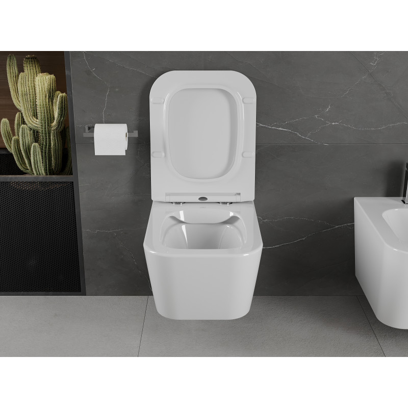 Mexen Madox wc misa Rimless so spomaleným sklapajúcim sedadlom slim, duroplast, biela lesk - 30154000