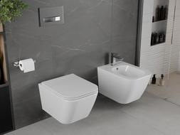 Mexen Madox miska WC Rimless so spomaleným zatváraním sedadlom slim, duroplast, biely lesk - 30154000