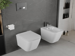 Mexen Madox wc misa Rimless so spomaleným sklapajúcim sedadlom slim, duroplast, biela lesk - 30154000