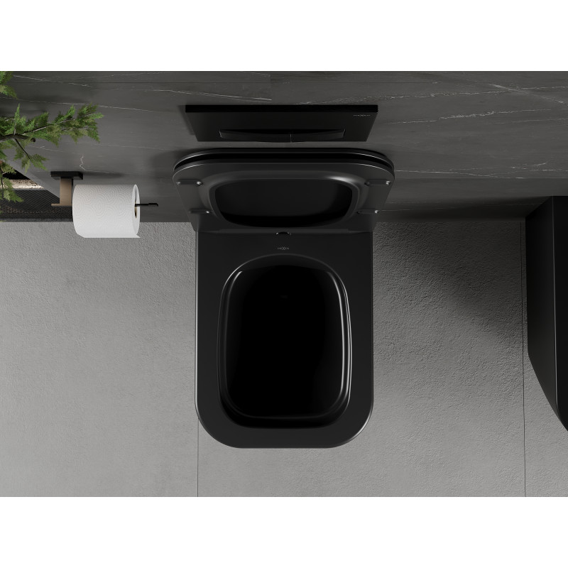 Mexen Madox WC misa Rimless s pomaly padajúcim tenkým sedadlom, duroplast, čierna matná - 30154070
