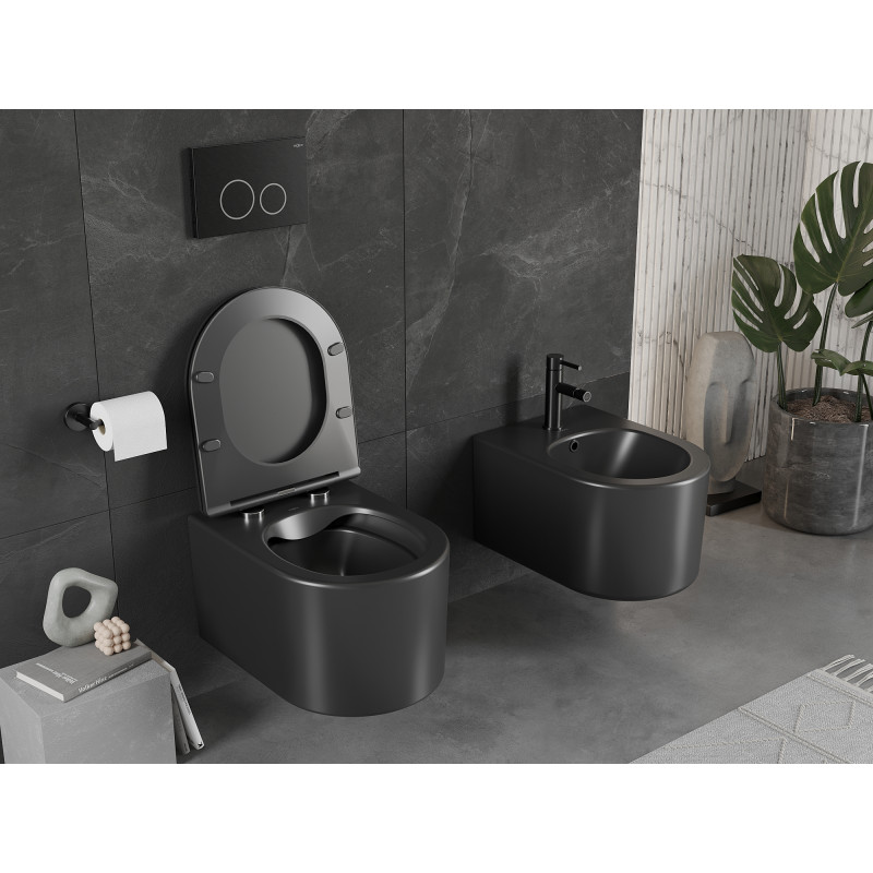 Mexen Sofia WC misa Rimless, čierna matná - 3354XX85