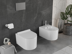 Mexen Sofia WC misa Rimless so sklápajúcim sedadlom slim, duroplast, biela lesklá - 30540100