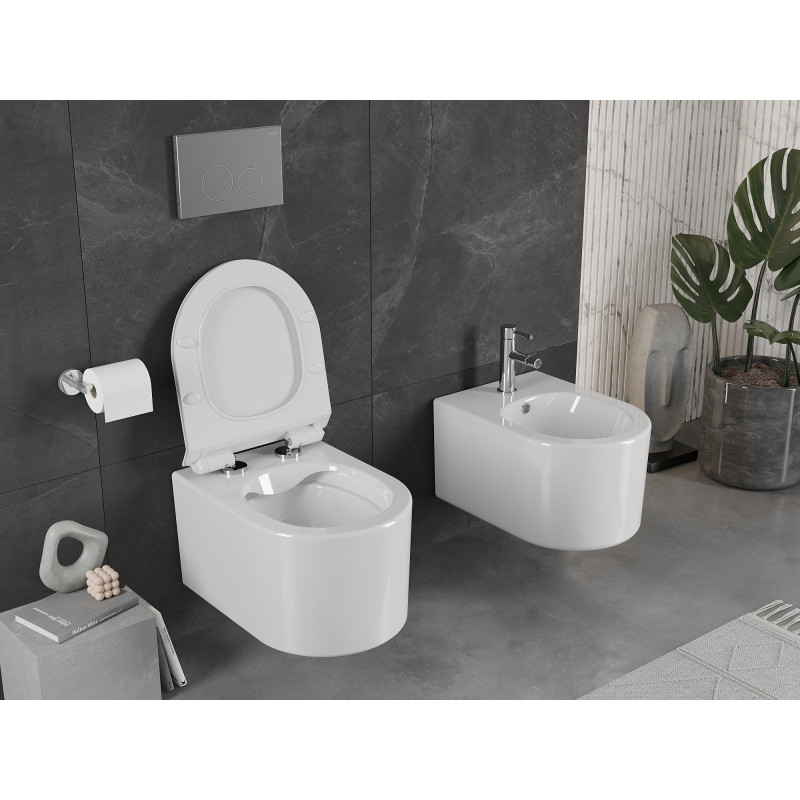 Mexen Sofia WC misa Rimless so sklápajúcim sedadlom slim, duroplast, biela lesklá - 30540100