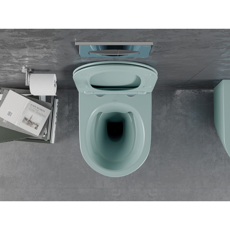 Mexen Lena miska wc Rimless so spomaľujúcim tenkým sedadlom, duroplast, svetlozelená matná - 30224048