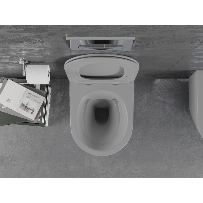 Mexen Lena miska WC Rimless s doskou pomaly zatvárajúcou slim, duroplast, svetlosivá matná - 30224061