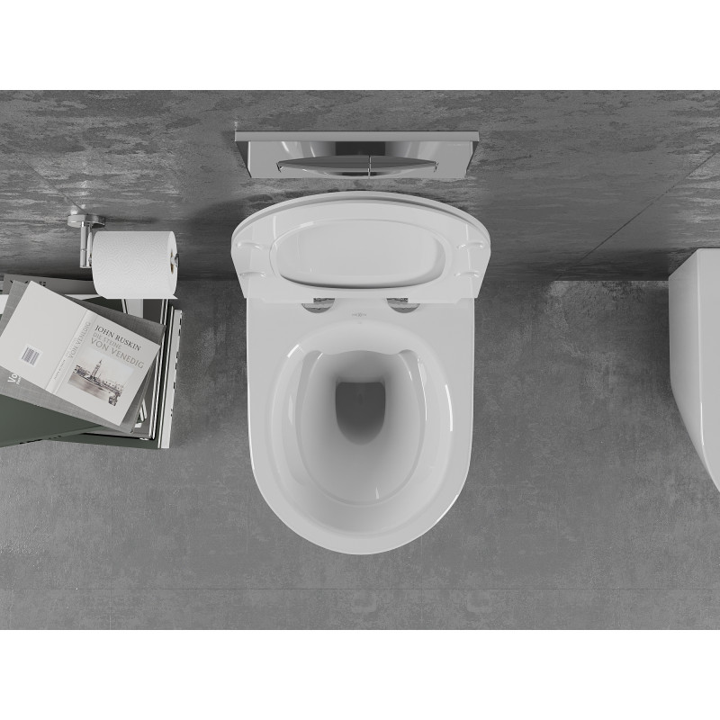 Mexen Lena miska wc Rimless s pomaly zatvárajúcim sa tenkým sedadlom, duroplast, biela vzor - 30224099