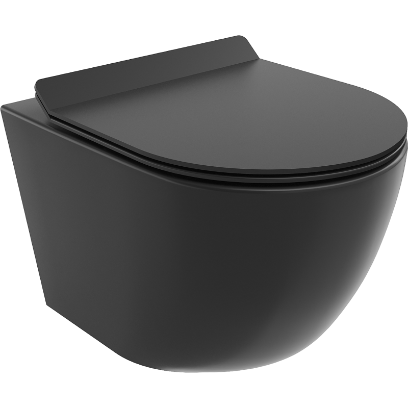 Mexen Lena WC misa Rimless s pomaly padajúcim sedátkom, duroplast, čierna matná - 30220185