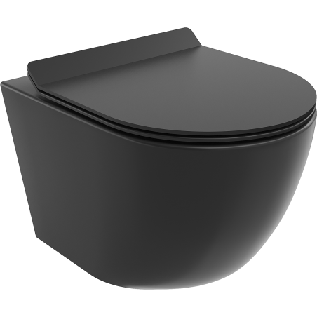 Mexen Lena wc misa Rimless s doskou so spomaleným zatváraním slim, duroplast, čierny mat - 30220185