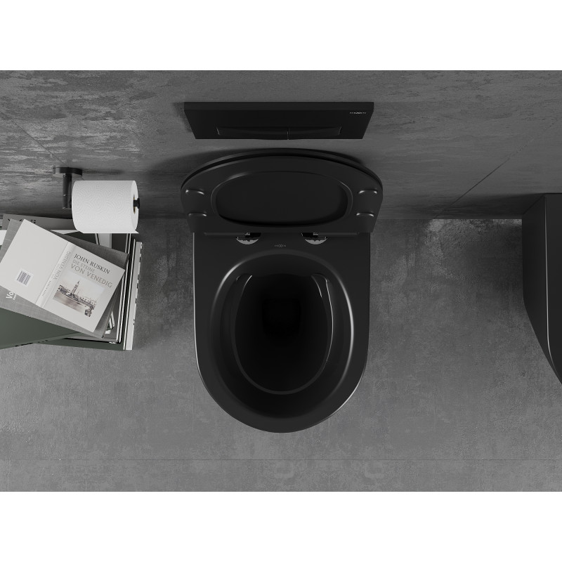 Mexen Lena wc misa Rimless s doskou so spomaleným zatváraním slim, duroplast, čierny mat - 30220185
